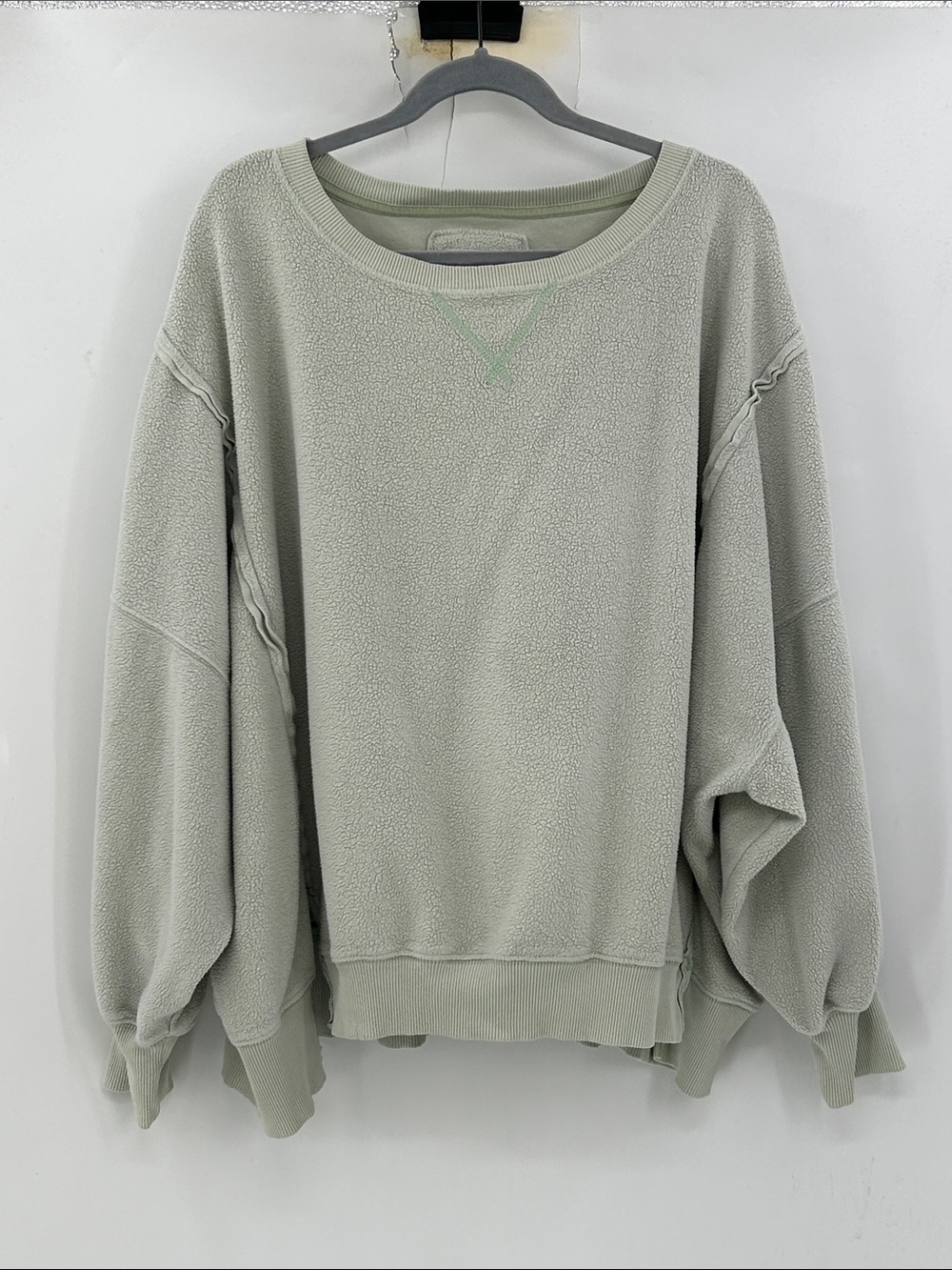 American Eagle Seriously‎ Huggable Green Textured Seam Sweatshirt Womens XL